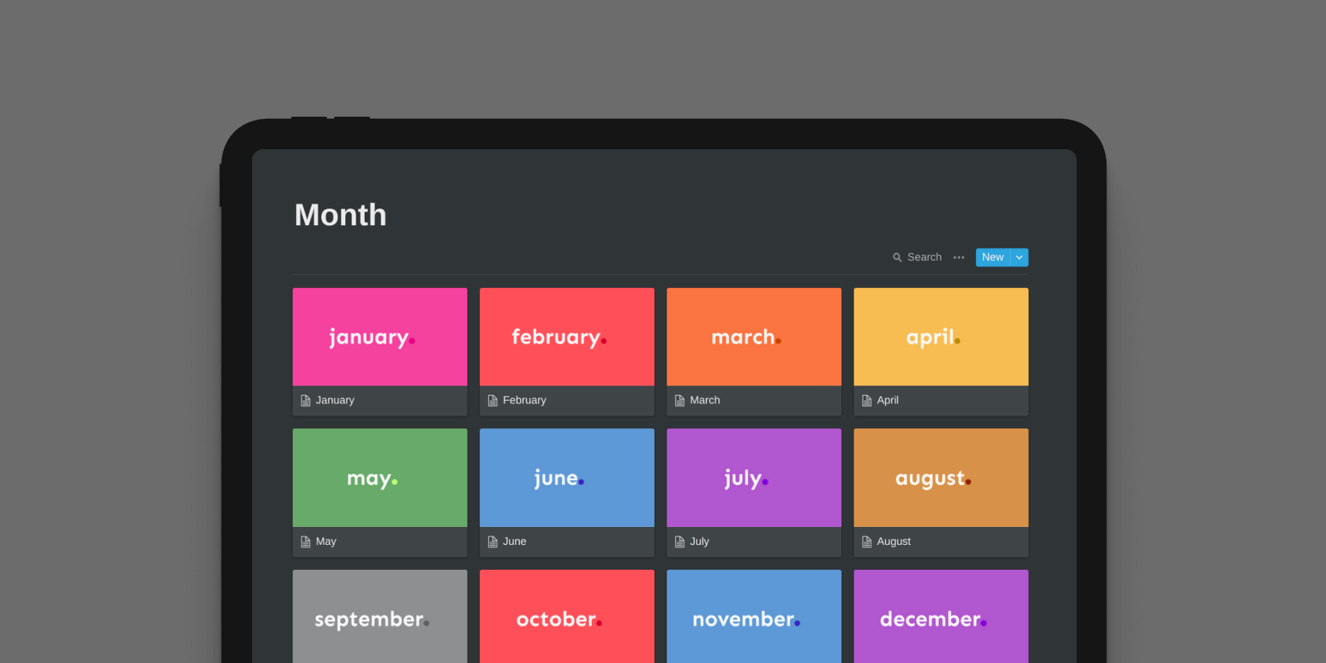 Notion Month Covers - Dark Mode