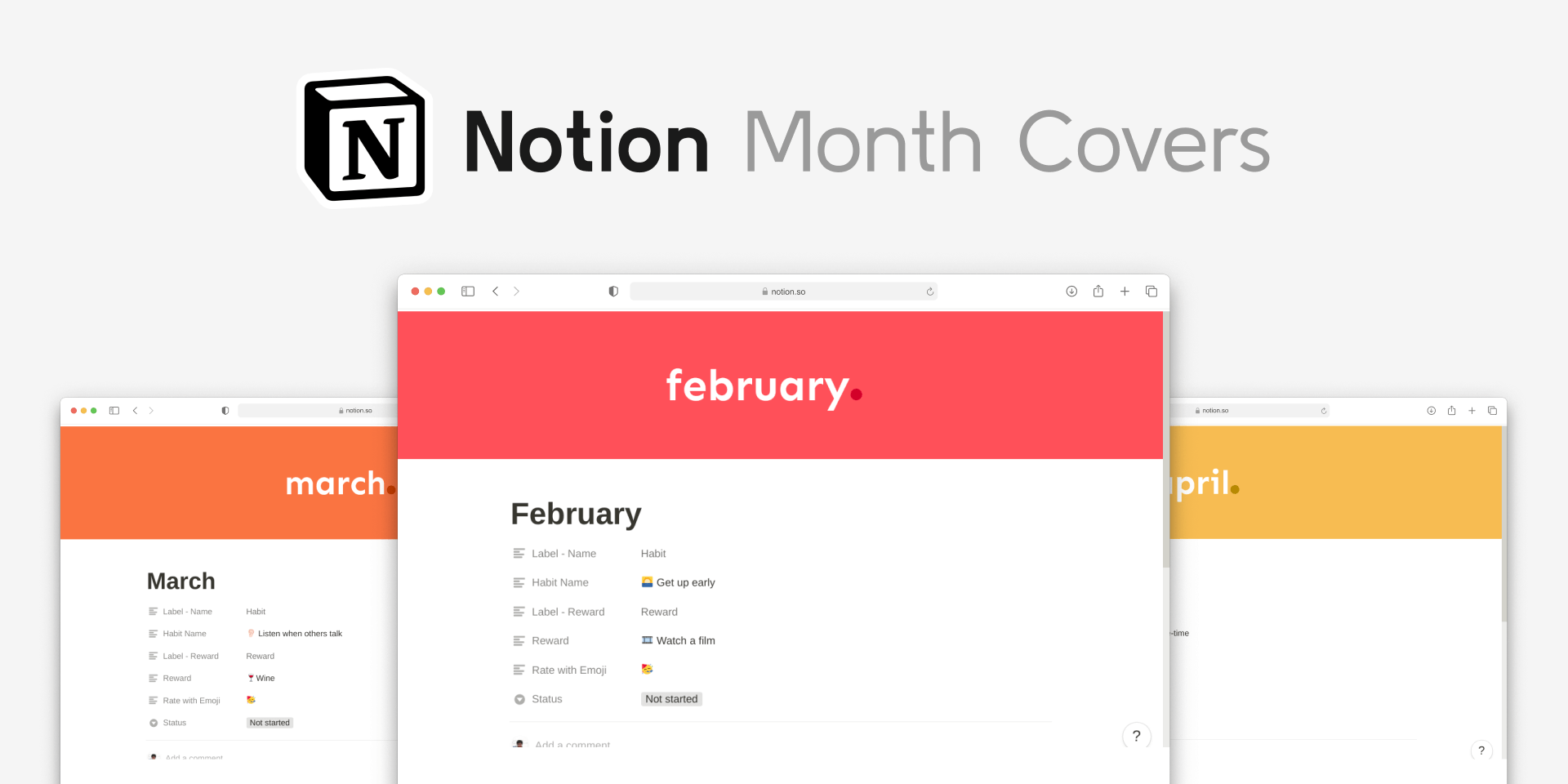 Notion Month Covers