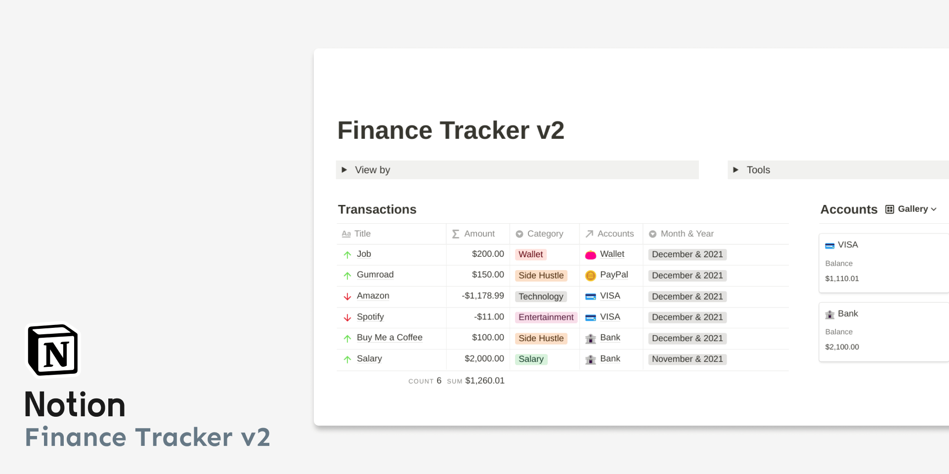 Notion Finance Tracker v2